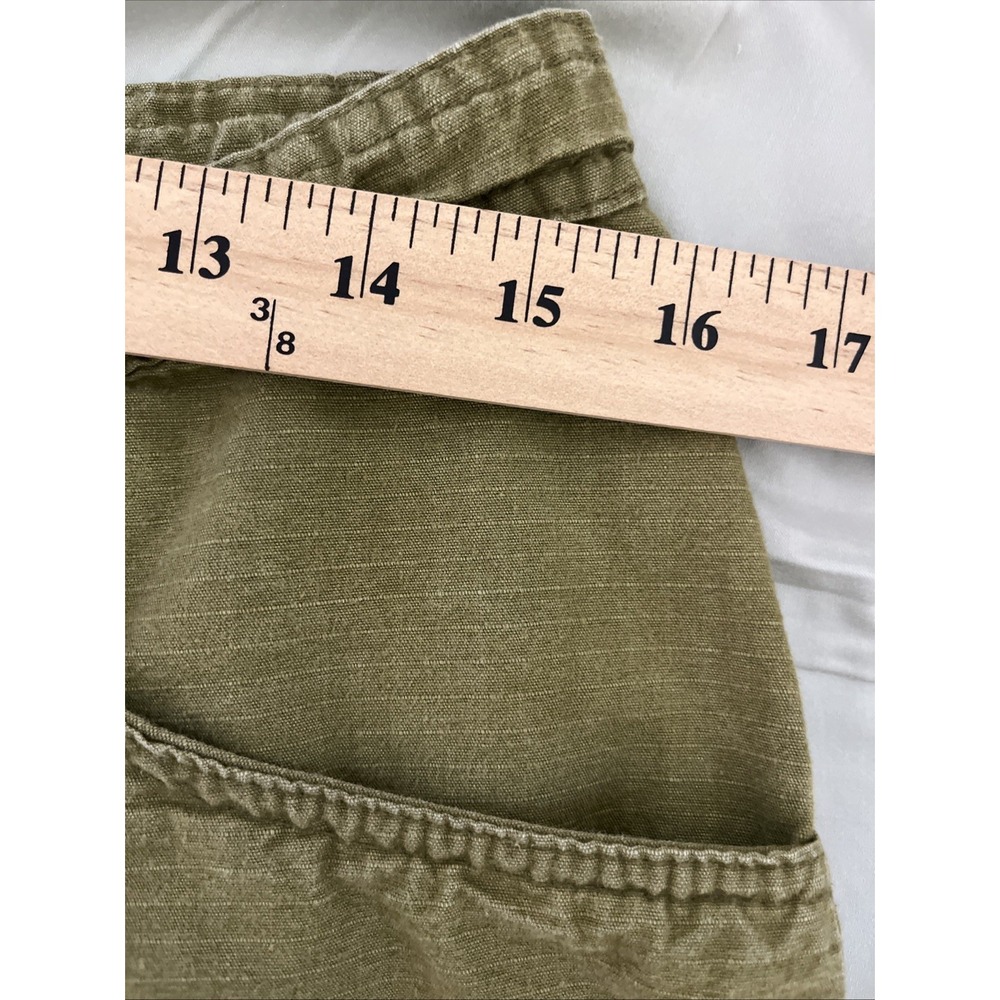 prAna Shorts VTG Cargo Sz Med Women Green Outdoor Hiking Adjustable Seersucker - Picture 5 of 6